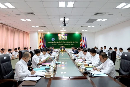 Ủy ban Bầu cử Quốc gia Campuchia họp, sáng 5/3. (Ảnh: NEC)