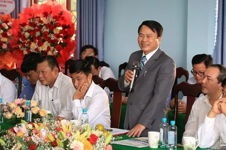 Giám đốc Sở Tài nguyên và Môi trường tỉnh Đắk Nông Nguyễn Văn Hiệp phát biểu tại Lễ gặp mặt, giao lưu kỷ niệm 20 năm ngày thành lập Sở Tài nguyên và Môi trường tỉnh Đắk Nông.