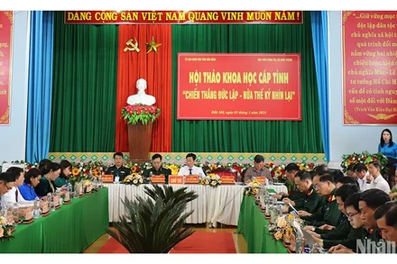 Quang cảnh Hội thảo khoa học “Chiến thắng Đức Lập - Nửa thế kỷ nhìn lại” được tổ chức tại huyện Đắk Mil, tỉnh Đắk Nông.