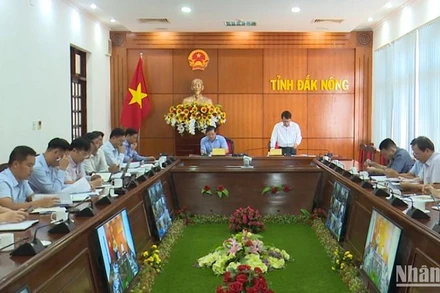 Quang cảnh Hội nghị bàn giải pháp gỡ vướng trong quản lý đất đai ở Đắk Nông.