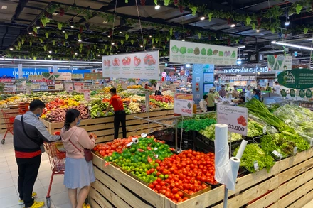 Siêu thị Lotte mart Cần Thơ dồi dào hàng hóa trong ngày mồng 4 Tết Quý Mão- 2023. (Ảnh: Quốc Dũng)