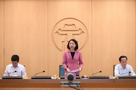 Phó Chủ tịch Ủy ban nhân dân thành phố Hà Nội Vũ Thu Hà, Trưởng Ban Chỉ đạo các kỳ thi tuyển sinh thành phố Hà Nội năm 2024 chủ trì hội nghị.