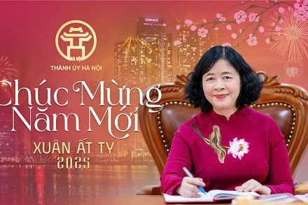 Đồng chí Bùi Thị Minh Hoài, Ủy viên Bộ Chính trị, Bí thư Thành ủy Hà Nội, Trưởng đoàn đại biểu Quốc hội thành phố Hà Nội. (Ảnh: TIẾN TUẤN)