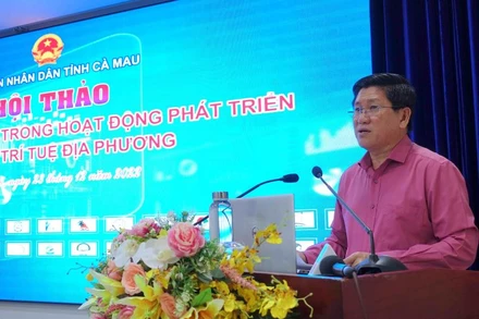 Phó Chủ tịch Ủy ban nhân dân tỉnh Cà Mau Lê Văn Sử phát biểu kết luận tại hội thảo.