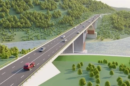 Phối cảnh 1 cây cầu trên tuyến đường bộ cao tốc Đồng Đăng (Lạng Sơn)-Trà Lĩnh (Cao Bằng).