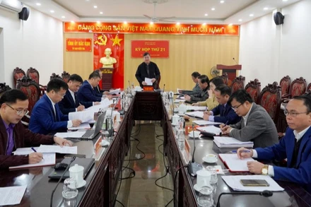 Ủy ban Kiểm tra Tỉnh ủy Bắc Kạn họp kỳ thứ 21. (Ảnh: KHÁNH DUY)