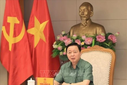 Phó Thủ tướng Trần Hồng Hà phát biểu tại cuộc họp. (Ảnh: TTXVN)