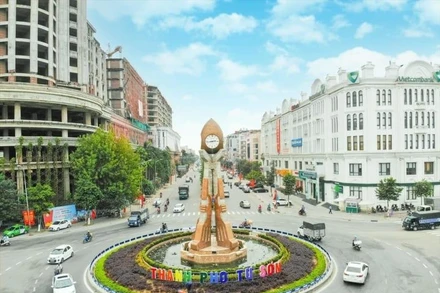 Một góc thành phố trẻ Từ Sơn. (Ảnh VIỆT KHOA) 