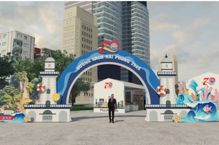 Cổng chào Đường sách Hải Phòng 2025.