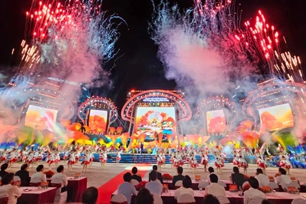 Màn pháo hoa tại Lễ hội Hoa Phượng Đỏ-Hải Phòng năm 2024.