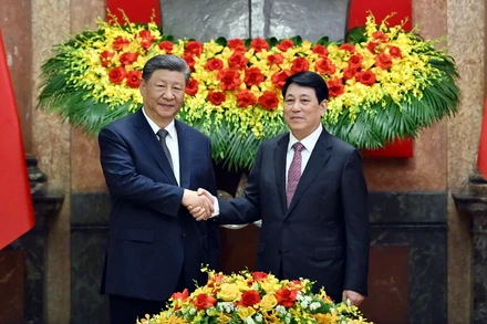 Chủ tịch nước Lương Cường và Tổng Bí thư, Chủ tịch Trung Quốc Tập Cận Bình.