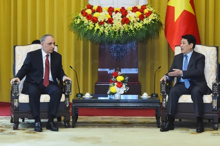Chủ tịch nước Lương Cường tiếp Viện trưởng Viện Kiểm sát Tối cao Azerbaijan Kamran Bayram Aliyev.