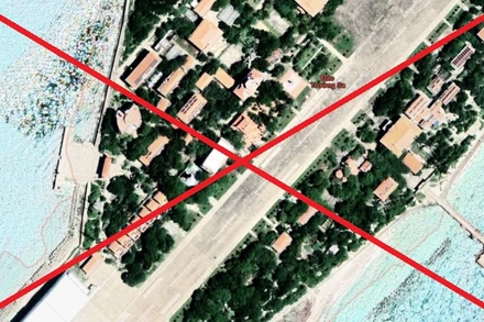 Hình ảnh đảo Trường Sa Lớn không hiển thị lá cờ Việt Nam trên Google Maps.