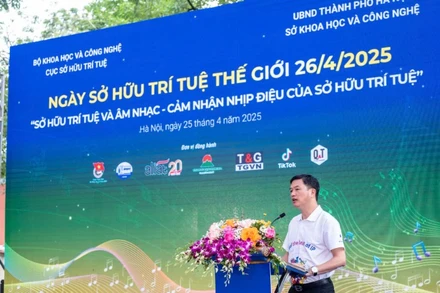 Ông Lưu Hoàng Long, Cục trưởng Cục Sở hữu trí tuệ (Bộ Khoa học và Công nghệ) phát biểu tại sự kiện. (Ảnh: BÍCH LIÊN)