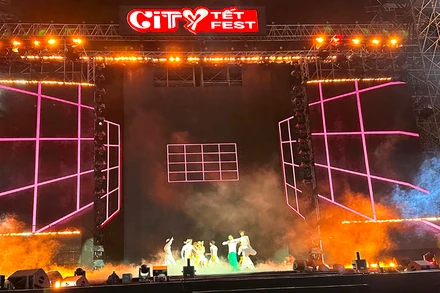 Một tiết mục ca nhạc được trình diễn tại đêm khai mạc chính thức lễ hội.