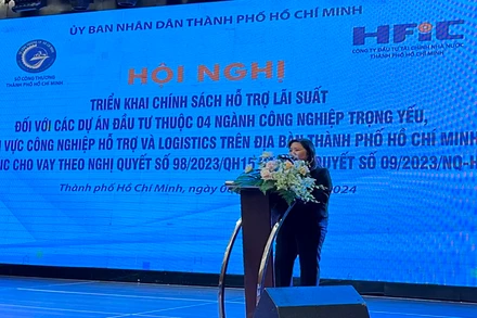 Phó Giám đốc Sở Công thương Thành phố Hồ Chí Minh Nguyễn Thị Kim Ngọc phát biểu tại hội nghị.