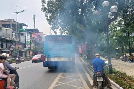 Khí thải từ xe ô-tô gây ô nhiễm không khí.