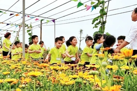 Mô hình nông nghiệp sinh thái tại huyện Thanh Trì, thành phố Hà Nội. (Ảnh: QUANG XUYÊN)