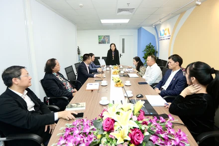 Tiến sĩ Ngô Phương Lan, Chủ tịch Hội đồng Chung khảo phát biểu trong phiên họp vòng Chung khảo. (Ảnh: Hội Truyền thông số Việt Nam) 