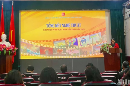 Bà Phạm Thanh Hà, Trưởng Phòng Biên kịch phát biểu 