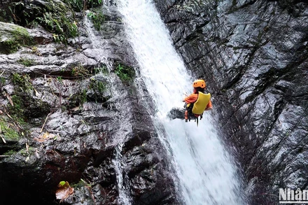 Đu dây vượt thác thu hút những du khách yêu thích phiêu lưu giữa thiên nhiên hoang dã.