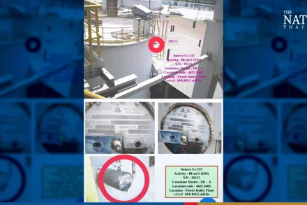 Ống chứa đồng vị phóng xạ nguy hiểm caesium-137 được lắp đặt tại các nhà máy nhiệt điện. (Ảnh: The Nation)
