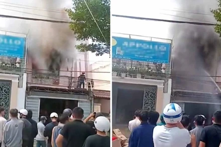 Vụ hỏa hoạn xảy ra tại ngôi nhà trong khu dân cư ở thị trấn Liên Nghĩa, huyện Đức Trọng, tỉnh Lâm Đồng.