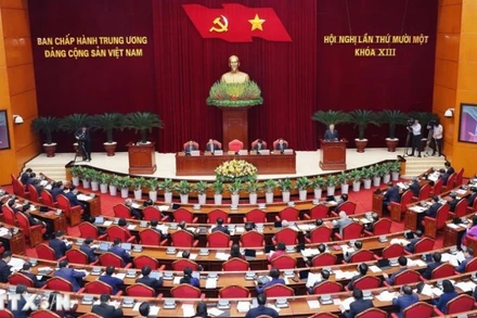 Hội nghị Trung ương 11 diễn ra từ ngày 10-12/4 tại Thủ đô Hà Nội. (Ảnh: TTXVN)