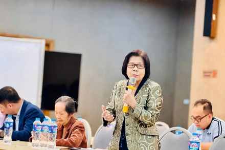 Bà Vũ Kim Hạnh, Chủ tịch Hội Doanh nghiệp Hàng Việt Nam Chất lượng cao (Ảnh: HNV)