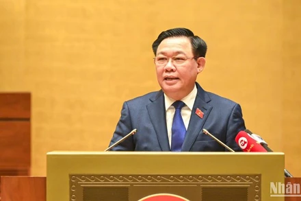 Chủ tịch Quốc hội Vương Đình Huệ phát biểu chỉ đạo Hội nghị. (Ảnh: DUY LINH)