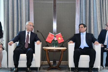 Thủ tướng Chính phủ Phạm Minh Chính tiếp Ủy viên Bộ Chính trị, Phó Thủ tướng Quốc vụ viện Trung Quốc Trương Quốc Thanh vào sáng 27/6.