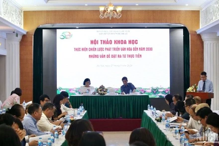 Toàn cảnh Hội thảo khoa học “Thực hiện Chiến lược phát triển văn hóa đến năm 2030-Những vấn đề đặt ra từ thực tiễn”.