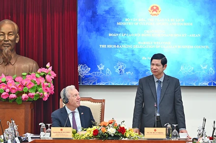 Thứ trưởng Văn hóa, Thể thao và Du lịch Hồ An Phong phát biểu tại buổi làm việc. (Ảnh: TITC)