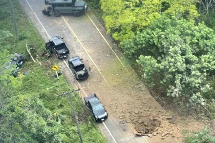 Hiện trường xảy ra vụ đánh bom. (Ảnh: Nation)