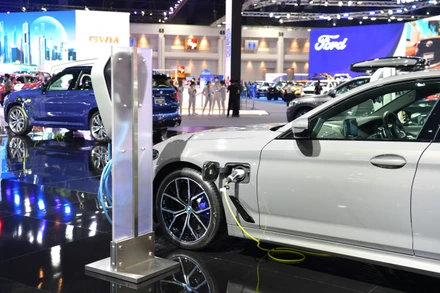 Xe điện được giới thiệu tại Triển lãm Ô-tô quốc tế Bangkok. (Ảnh: NAM ĐÔNG)