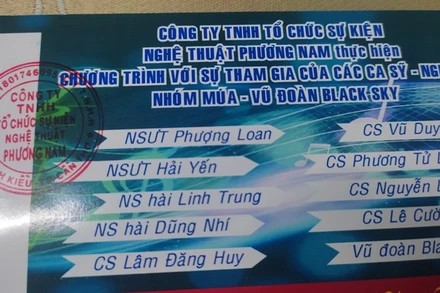 Vé xem chương trình biểu diễn nghệ thuật.