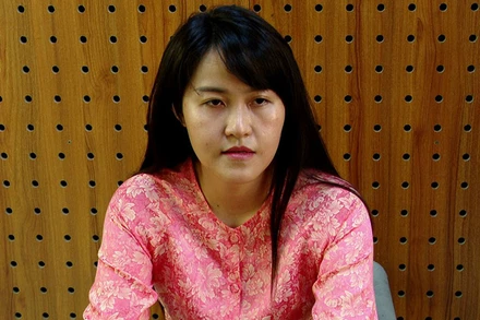 Đối tượng Nguyễn Thị Hồng Nhung tại cơ quan công an.