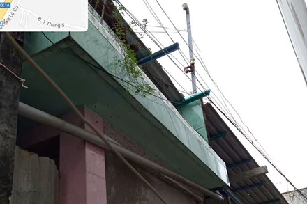 Hiện trường nơi ông T bị điện giật tử vong.