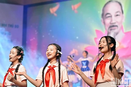 Không khí vui tươi, sôi nổi tại Đại hội Cháu ngoan Bác Hồ thành phố Hà Nội lần thứ XV, diễn ra cuối tháng 3/2025.