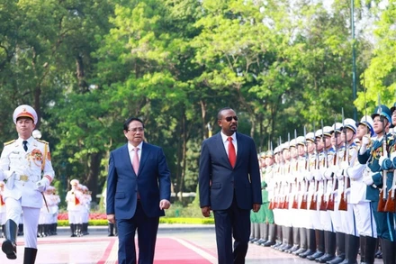 Thủ tướng Phạm Minh Chính chủ trì Lễ đón Thủ tướng Ethiopia thăm chính thức Việt Nam