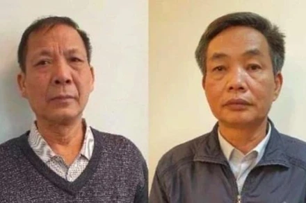 Ông Đặng Ngọc Cầm (bên trái) và Nguyễn Quốc Khánh. (Ảnh: Bộ Công an)