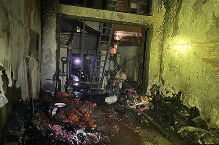 Hiện trường vụ cháy. (Ảnh: Công an Thành phố Hà Nội).