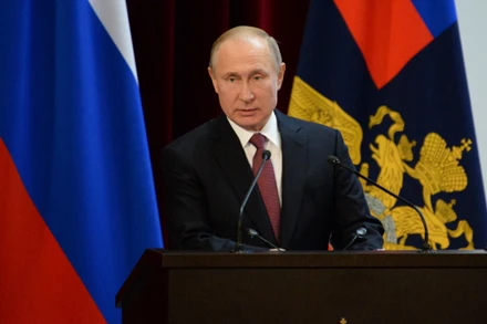 Tổng thống Nga Valadimir Putin tại cuộc họp mở rộng với Bộ Nội Vụ ngày 5/3