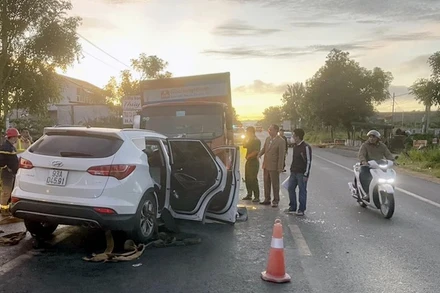 Hiện trường một vụ tai nạn giao thông tại Lâm Đồng. Ảnh: BẢO VĂN