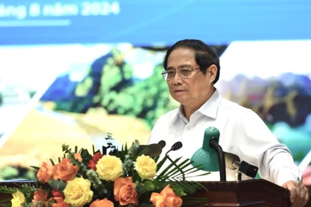 Thủ tướng Phạm Minh Chính phát biểu ý kiến kết luận Hội nghị Hội đồng điều phối vùng đồng bằng sông Hồng lần thứ tư. (Ảnh: Trần Hải)