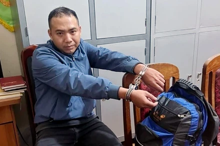 Nghi phạm Nguyễn Thành Trung tại cơ quan điều tra.