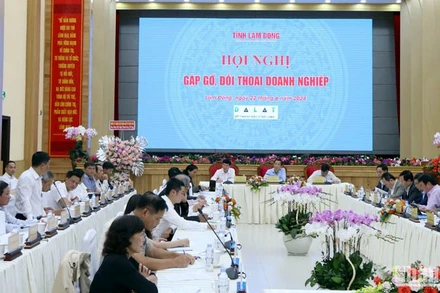 Doanh nghiệp phát biểu ý kiến tại hội nghị.