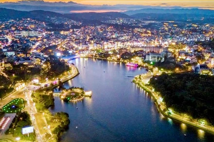 Phố núi Đà Lạt lên đèn.