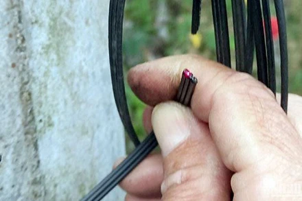 Sợi cáp trên tuyến cáp quang đường 1/5, phường B'Lao, thành phố Bảo Lộc, Lâm Đồng bị cắt. 