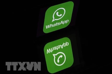 Biểu tượng ứng dụng nhắn tin WhatsApp. Ảnh: AFP/TTXVN
